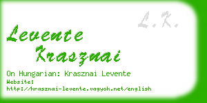 levente krasznai business card